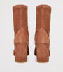 Stuart Weitzman Brown Stretch-Suede Flareblock Ankle Boots 85