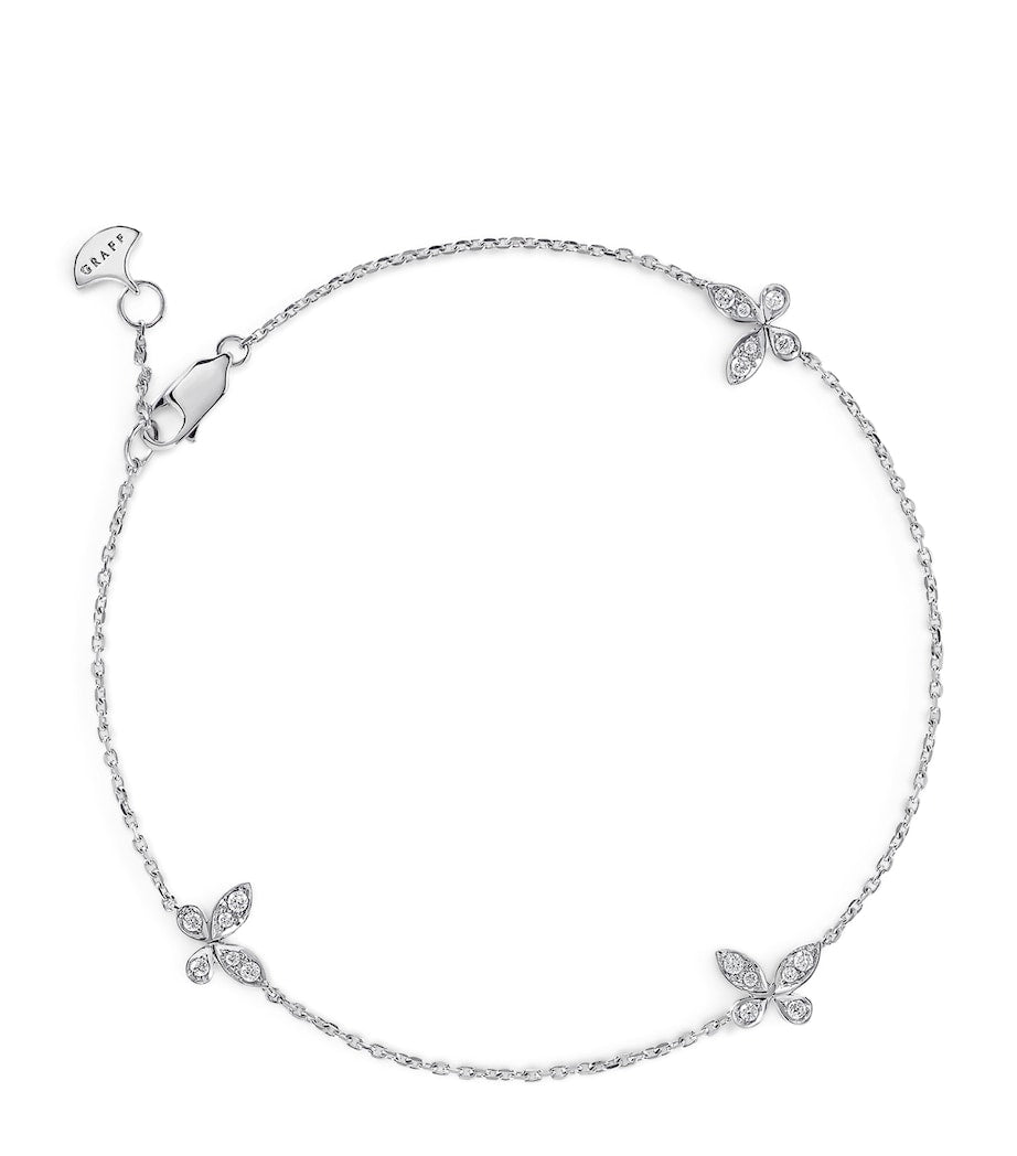 Small White Gold and Diamond Butterfly Bracelet