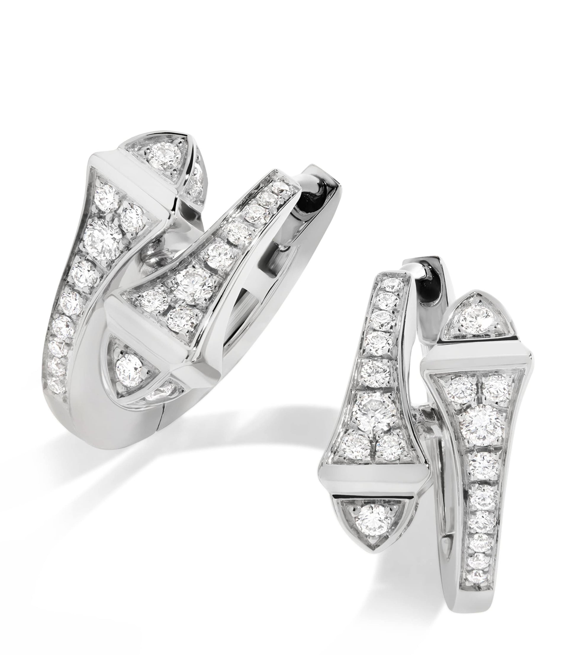 White Gold and Diamond Cleo Huggie Earrings