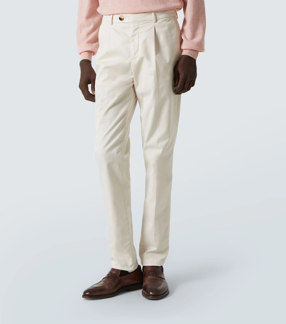 Brunello Cucinelli - Cotton-blend gabardine slim pants