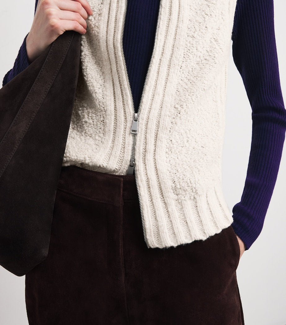 ME+EM Beige Teddy Bouclé Gilet