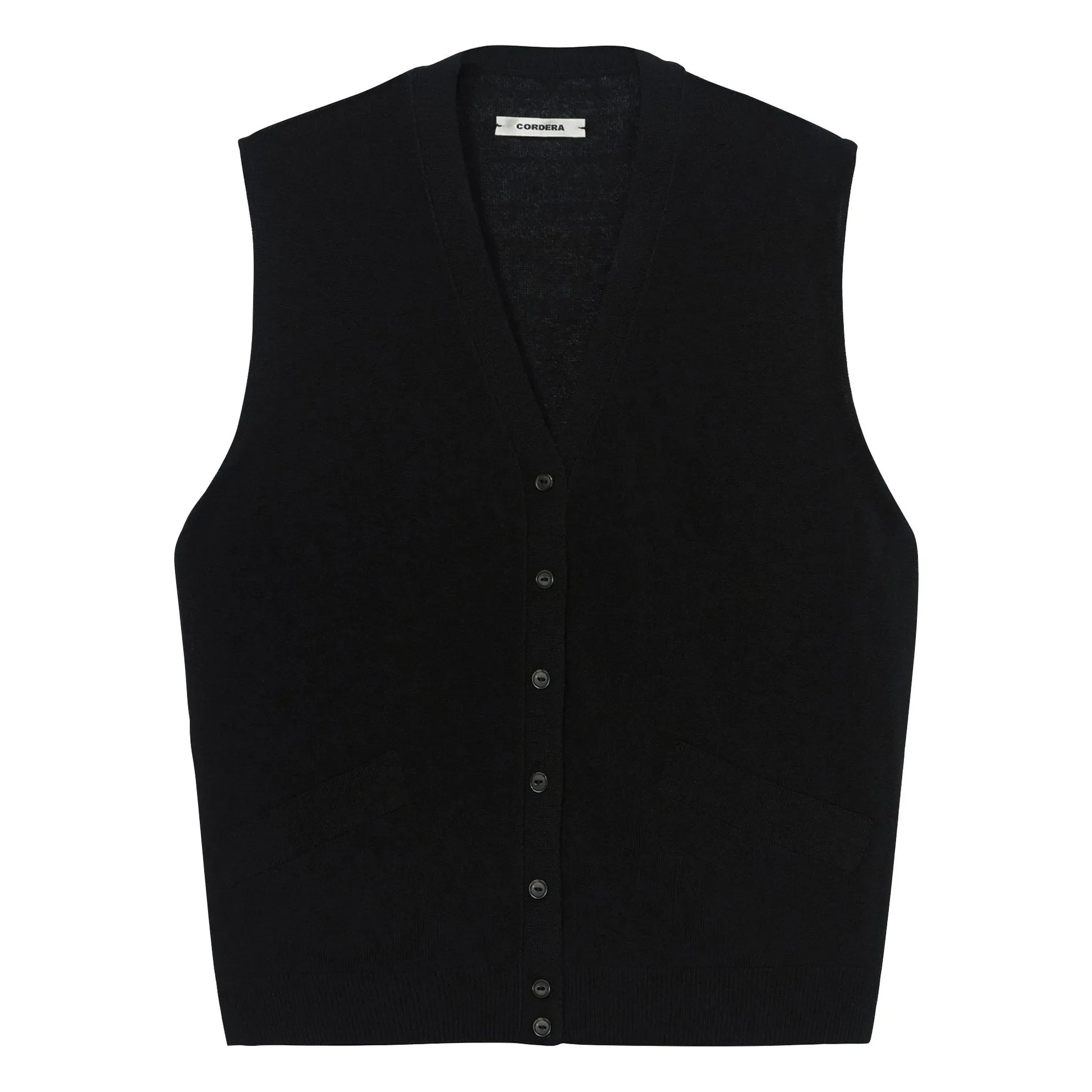 Cordera - Sleeveless Cardigan | Black