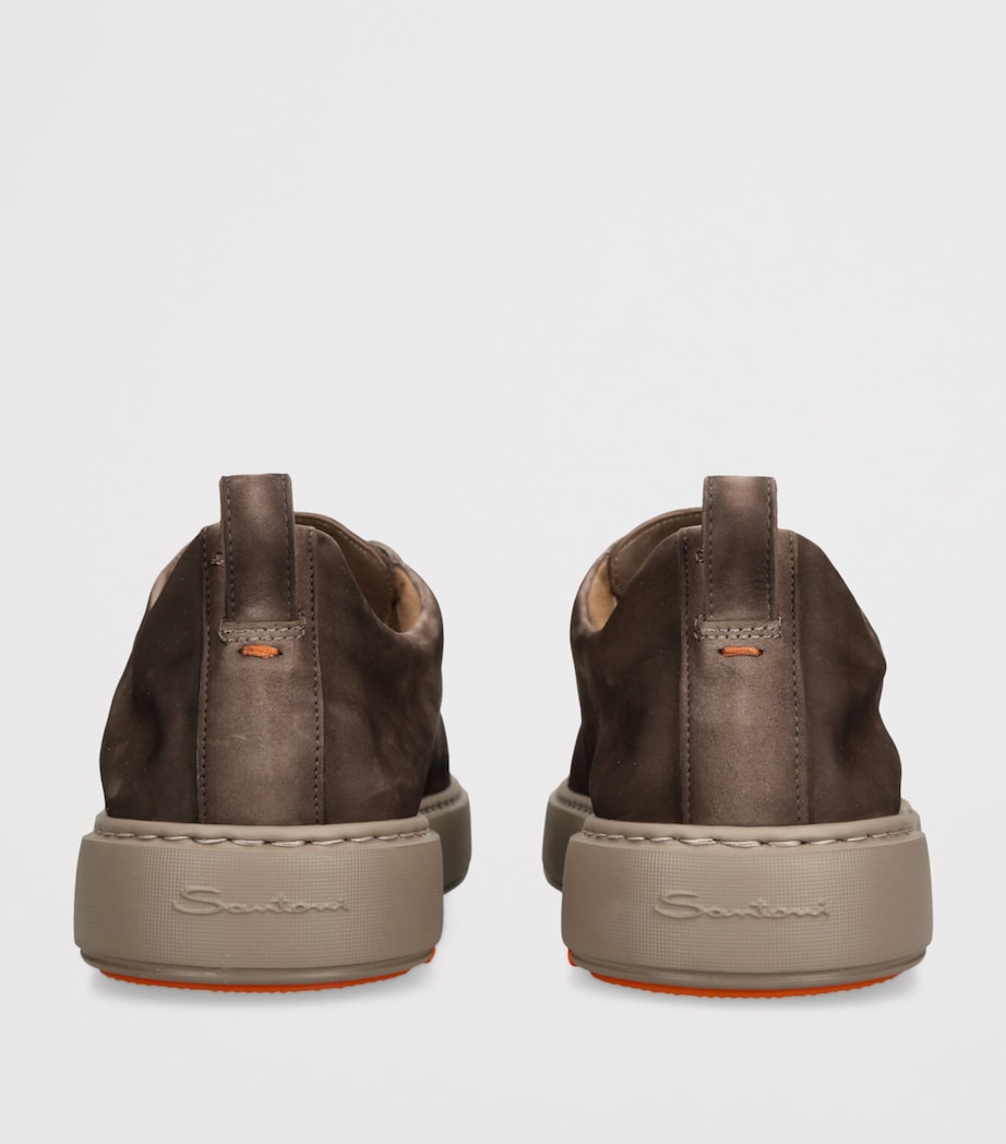 Santoni Beige Leather Clean Icon Victory Sneakers