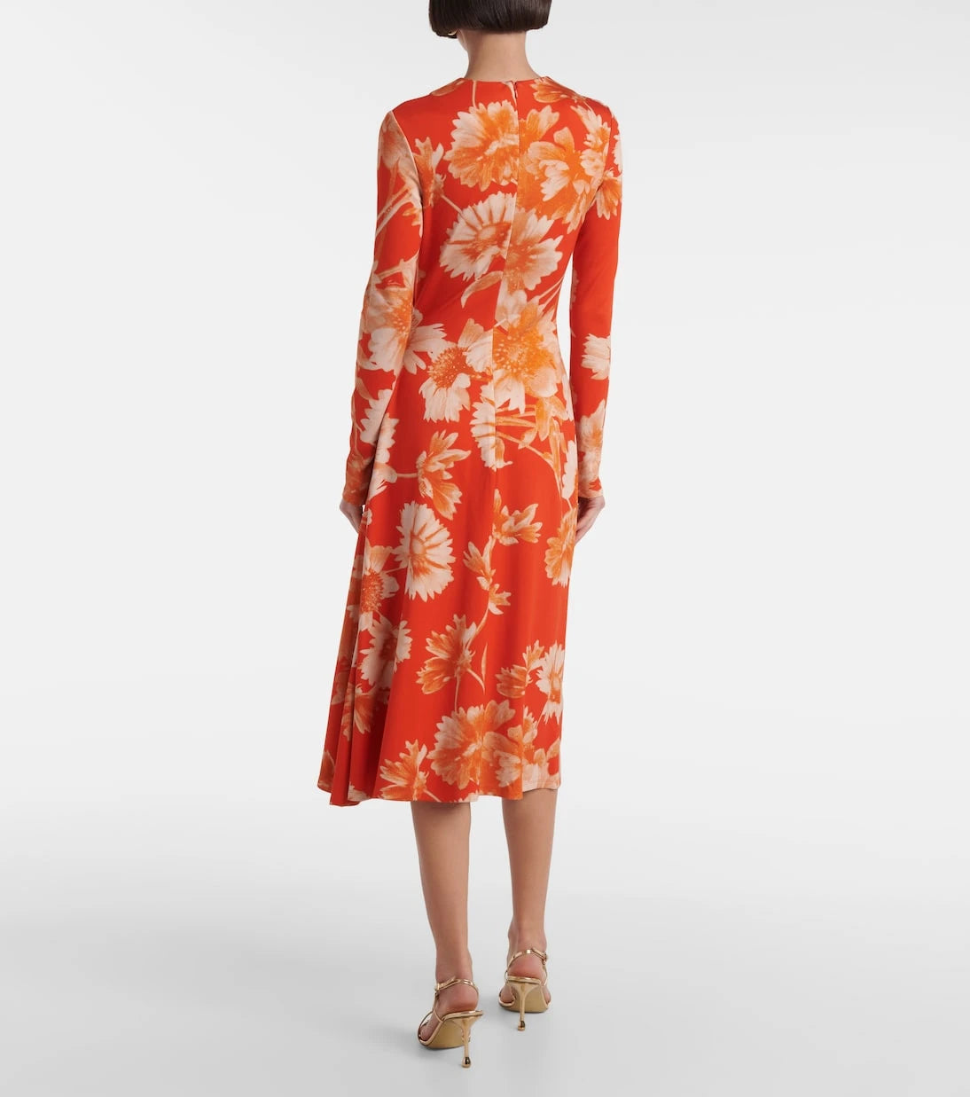 Erdem - Floral draped ponte jersey midi dress