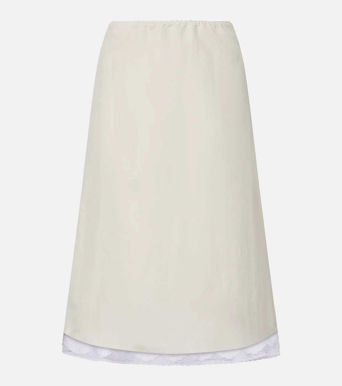 Magda Butrym - Lace-trimmed silk-blend midi skirt