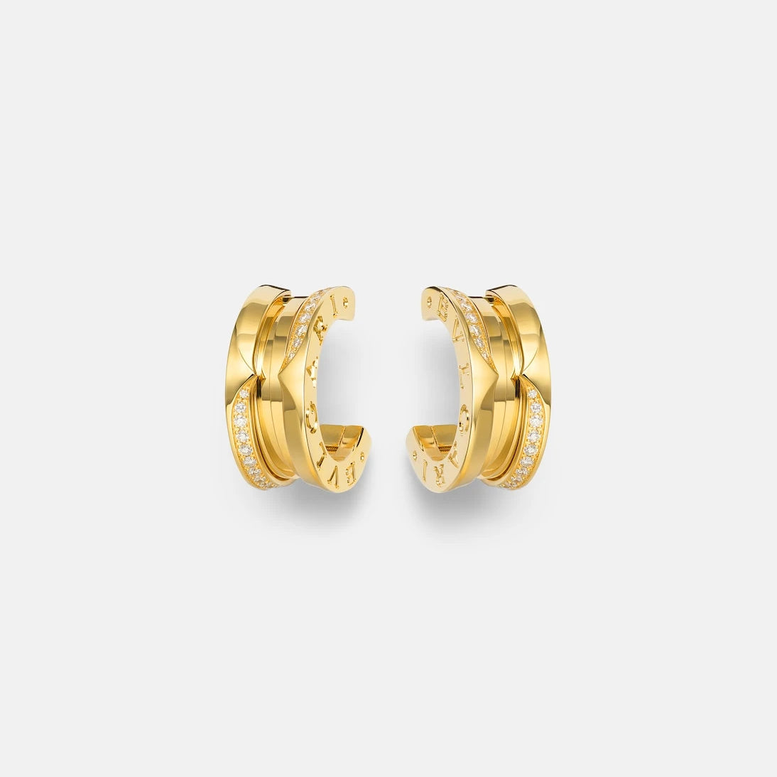 Bvlgari - B.zero1 18kt gold hoop earrings with diamonds