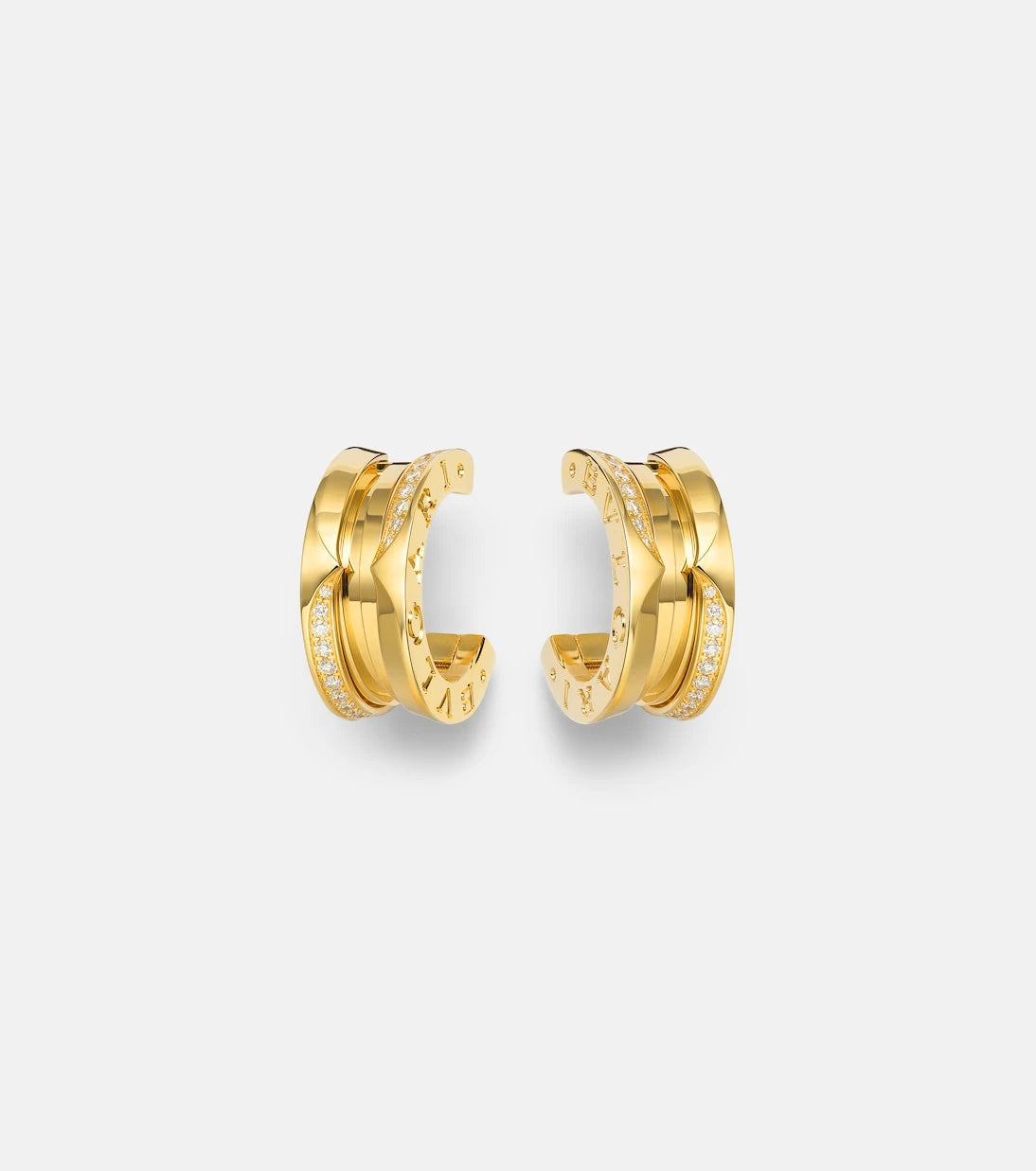 Bvlgari - B.zero1 18kt gold hoop earrings with diamonds