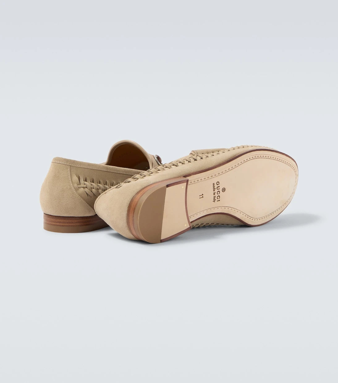 Gucci - Horsebit 1953 woven suede loafers