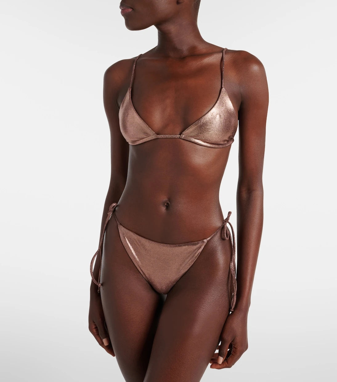 Jade Swim - Ties lamé bikini bottoms