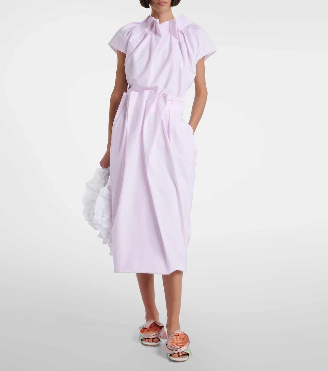 Simone Rocha - Floral-appliqué satin slides