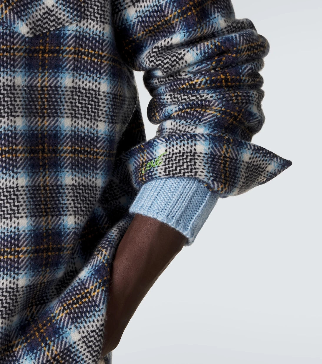 God's True Cashmere - Lightning Storm cashmere shirt with moonstone