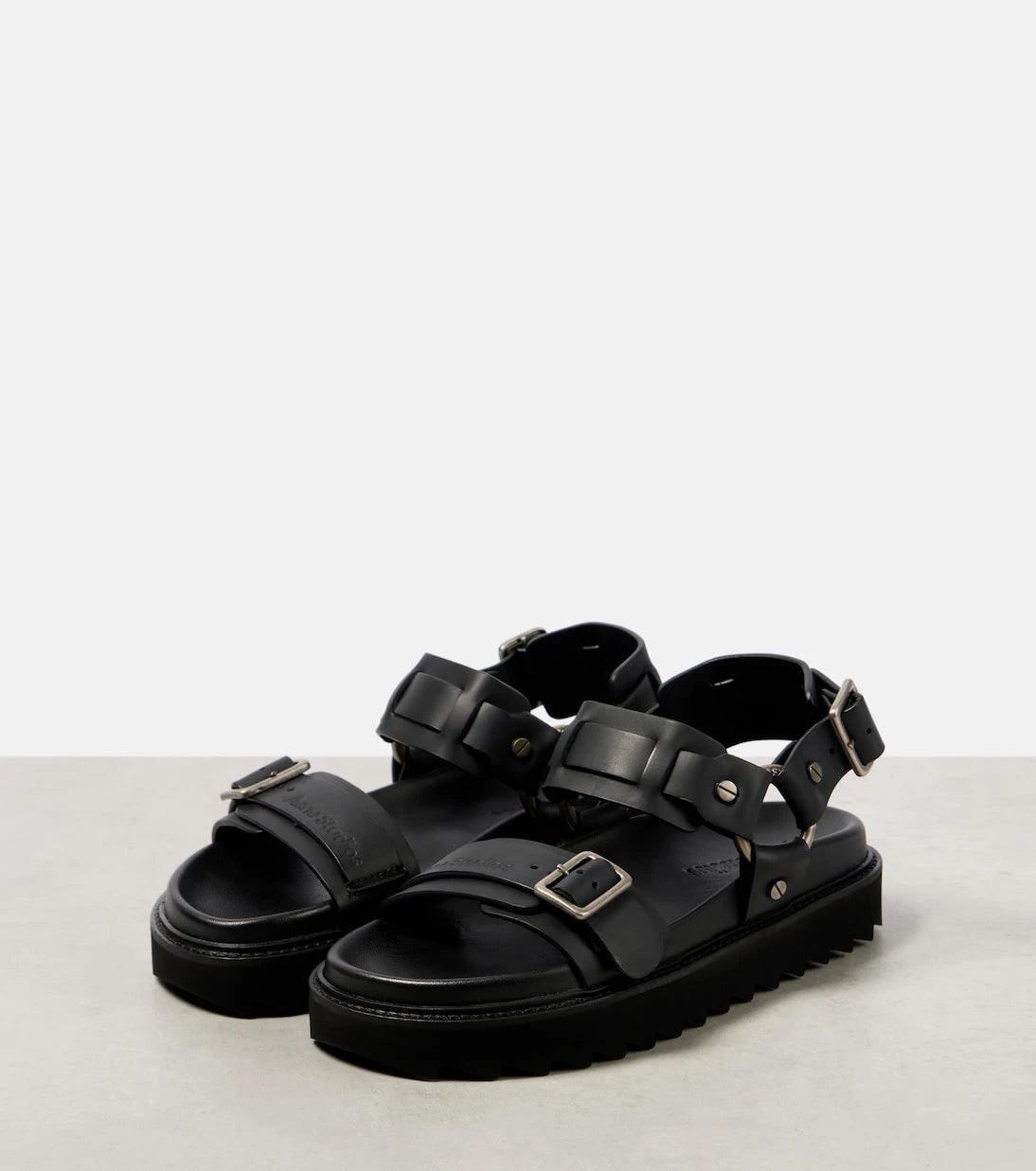 Acne Studios - Debossed leather platform sandals