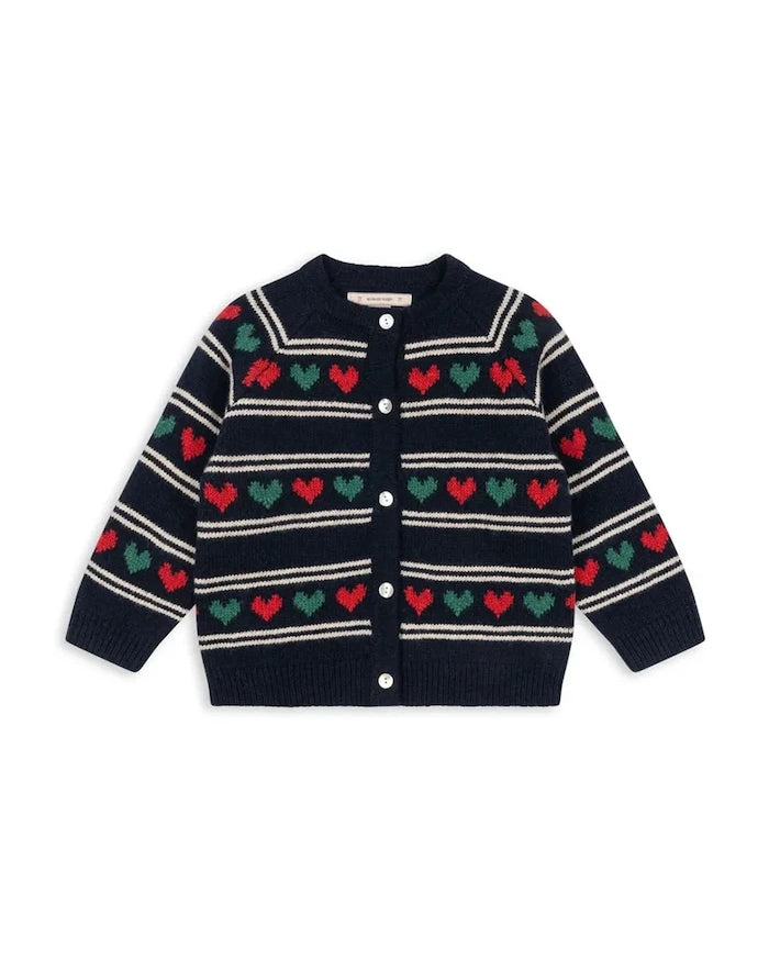 Детска жилетка с въ;на Konges Sløjd BELOU KNIT CARDIGAN