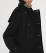 Burberry Black Cotton Short Kensington Heritage Trench Coat