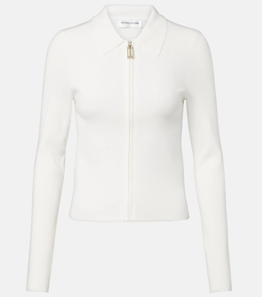 Victoria Beckham - Mila ribbed-knit zip-up top