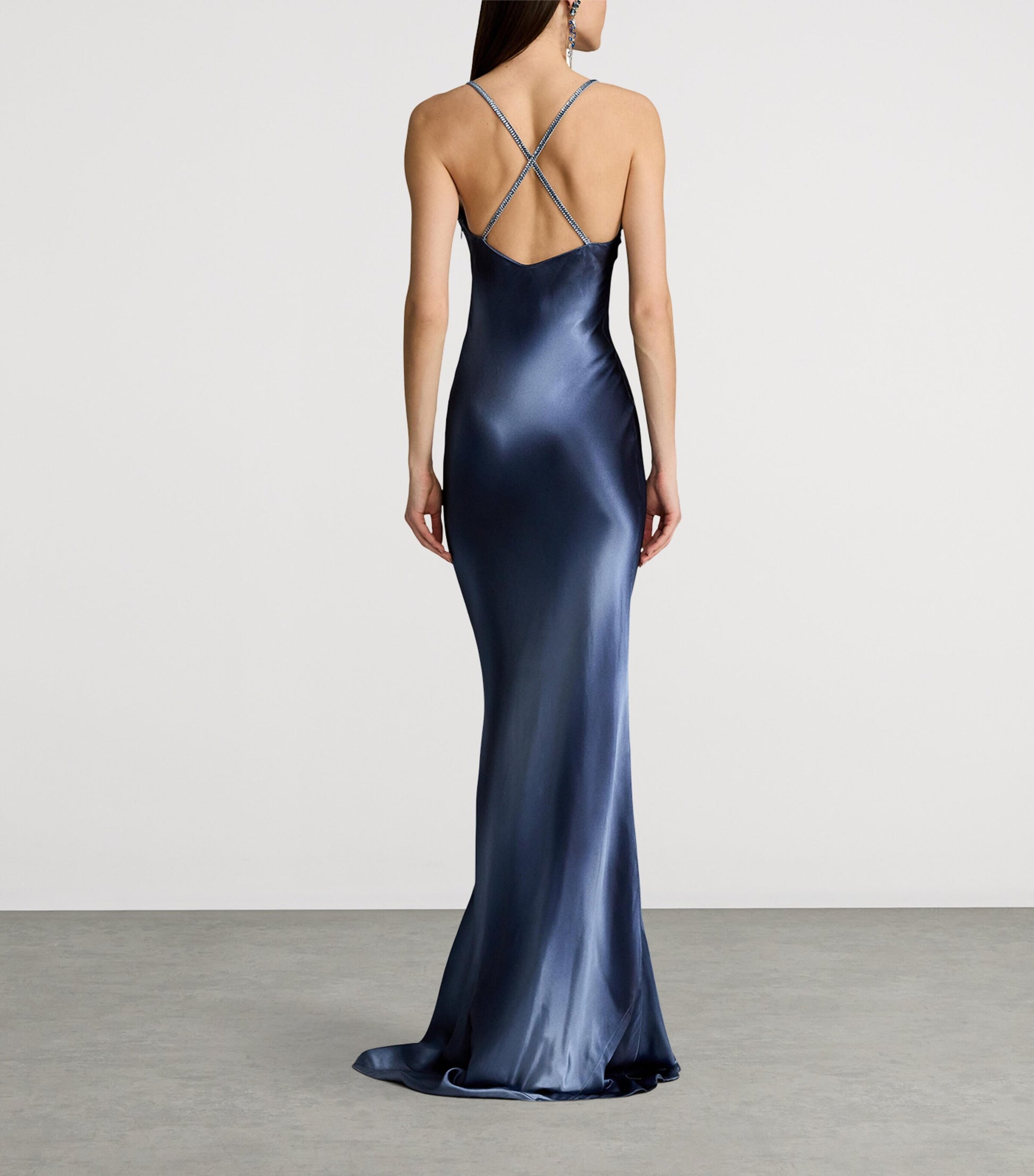 Ralph Lauren Collection Blue Satin Maxi Dress