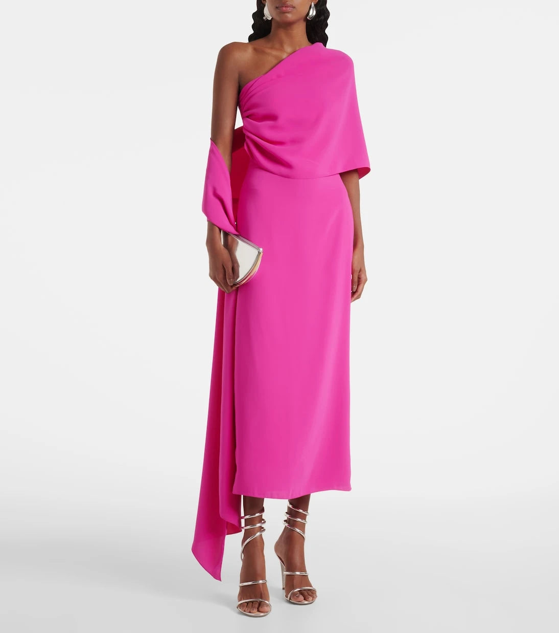 Marmar Halim - Caped silk crêpe cocktail dress