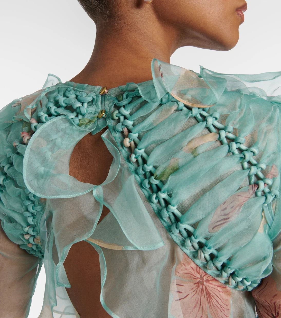 Zimmermann - Illuminate floral ruffled silk organza gown