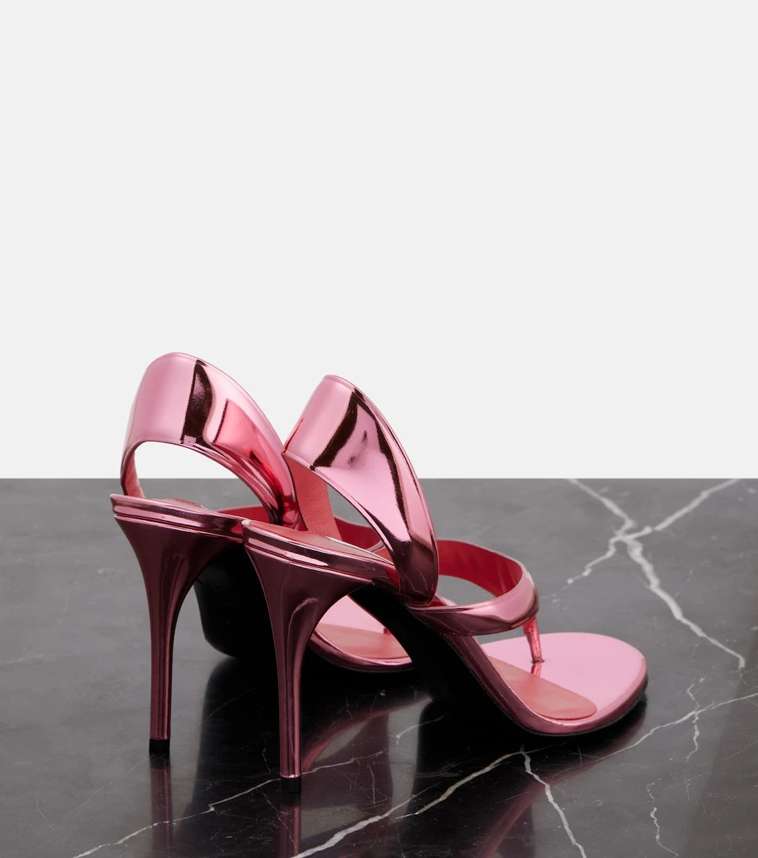 Alaïa - Infradito 90 mirrored leather sandals