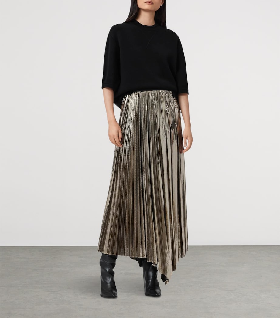 Brown Pleated Jax Maxi Skirt