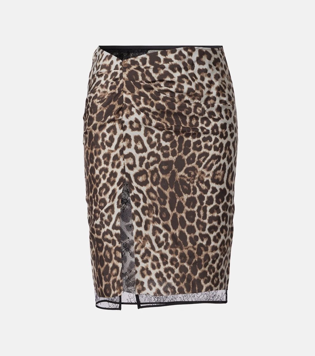 Jacques Wei - Leopard-print silk lace midi skirt