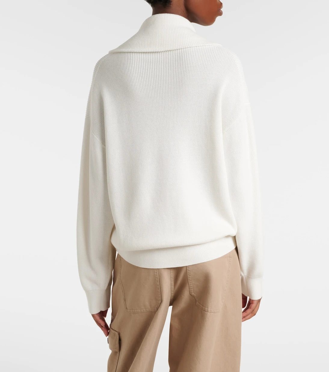Brunello Cucinelli - Monili oversized cotton half-zip sweater