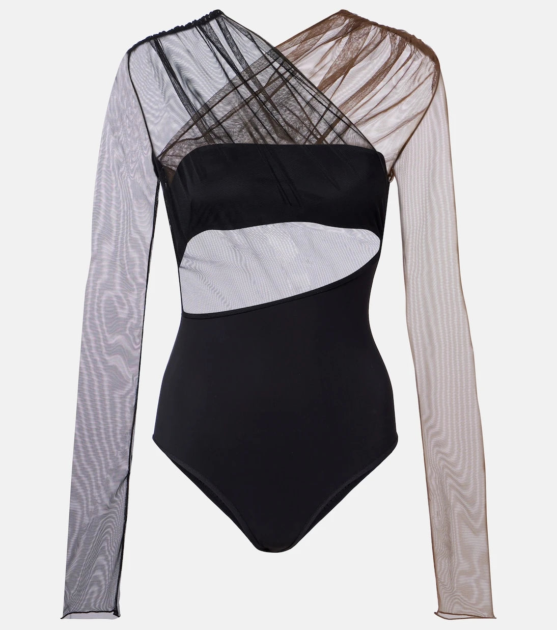 Nensi Dojaka - Cutout ruched sheer bodysuit