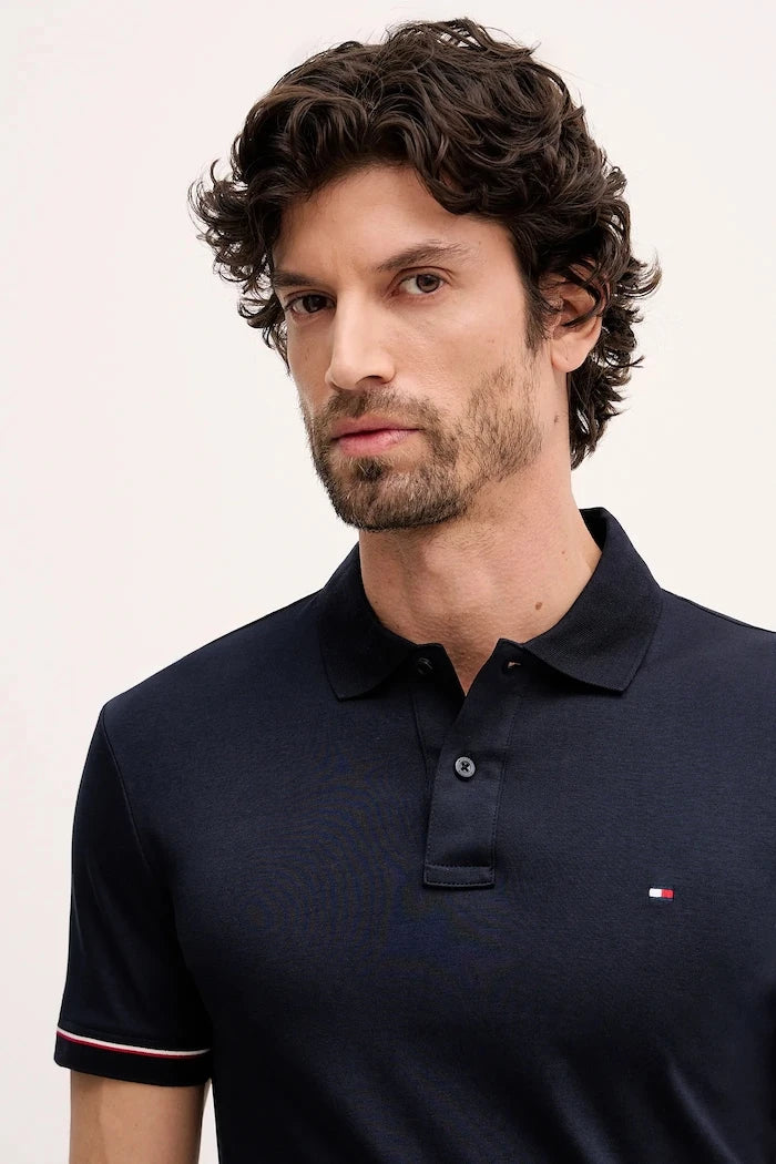 Памучна тениска с яка Tommy Hilfiger