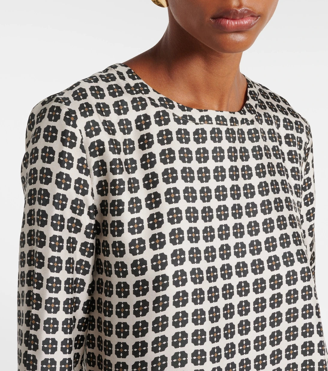 'S Max Mara - Ribes checked silk top