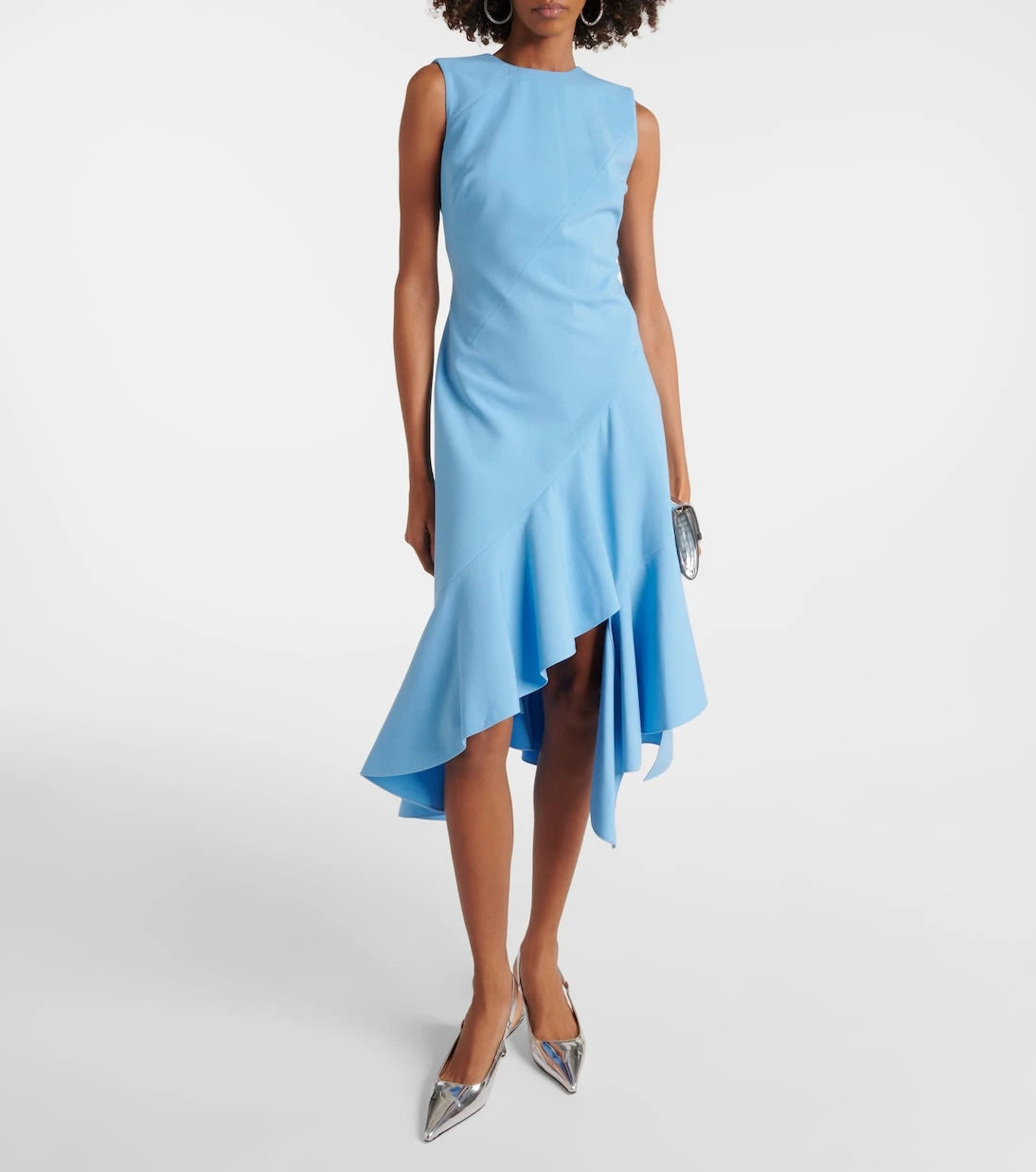 Oscar de la Renta - Asymmetrical wool-blend midi dress