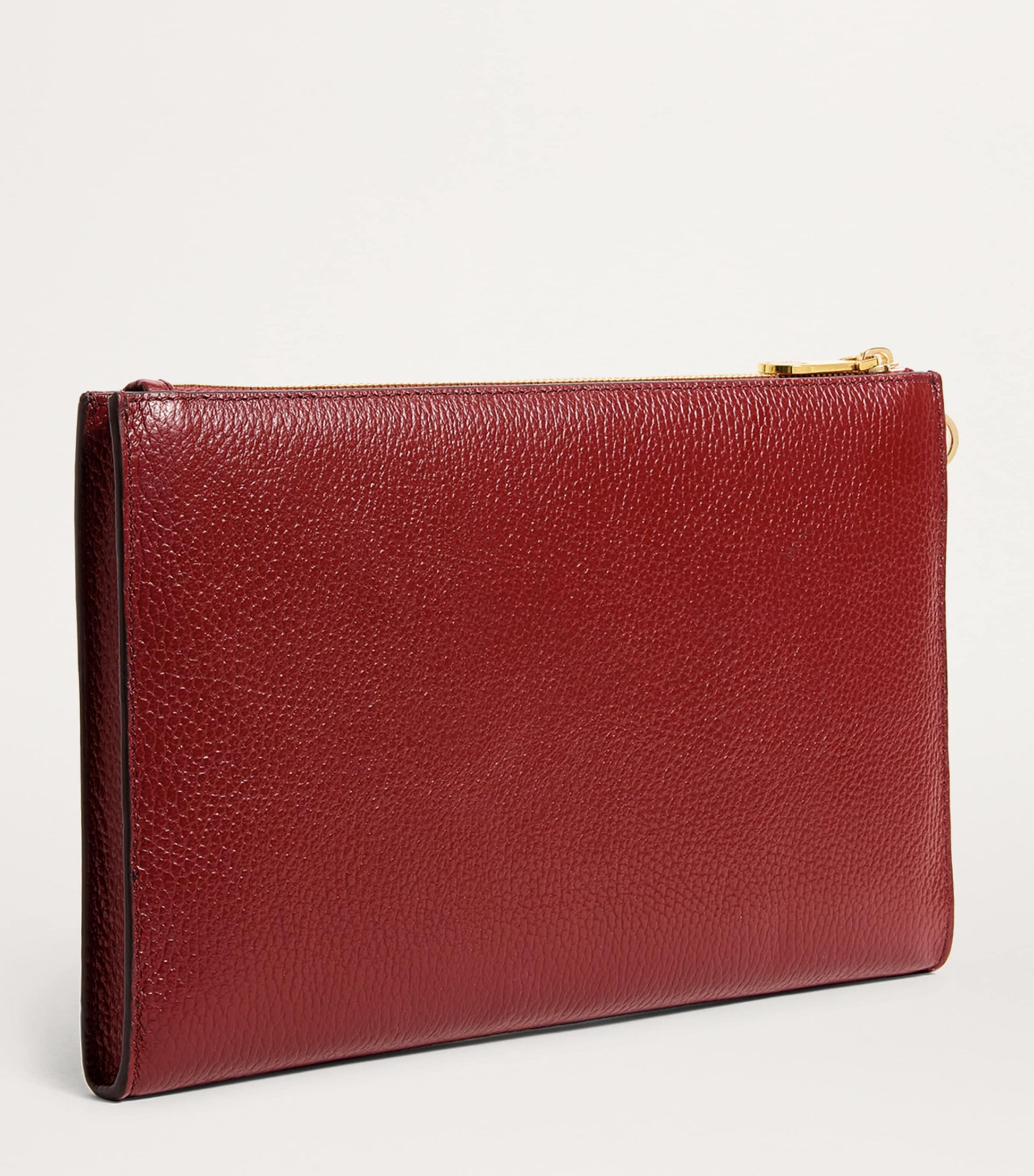 Medium Pebbled Leather Pouch BURGUNDY