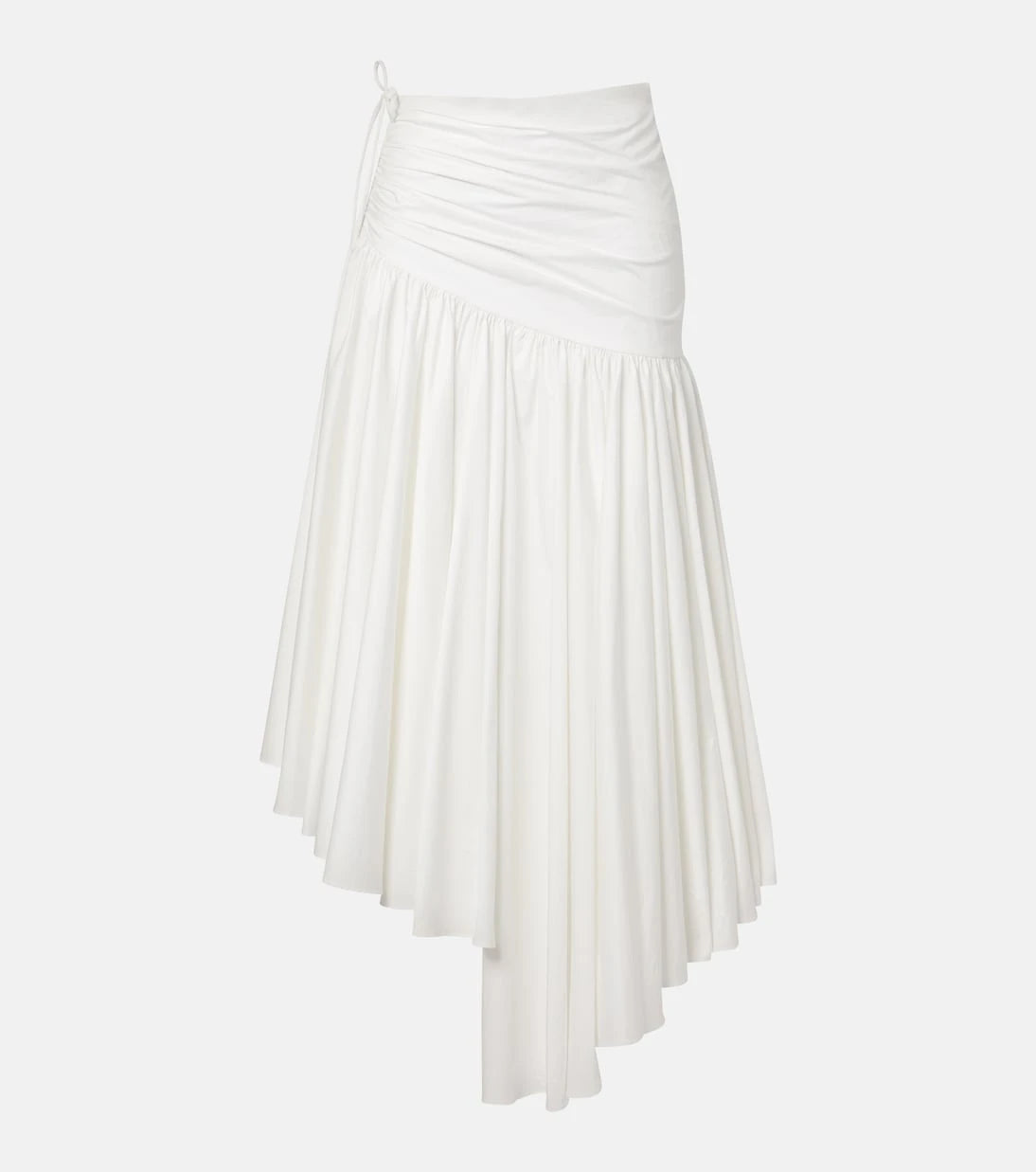 Self-Portrait - Asymmetric cotton poplin midi skirt