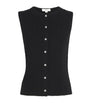 Vince Black Sleeveless Button-Up Top
