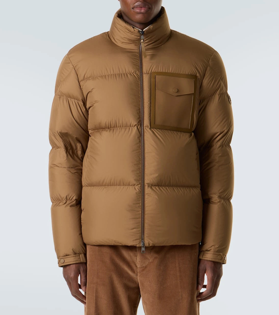 Moncler - Chinon leather-trimmed down jacket