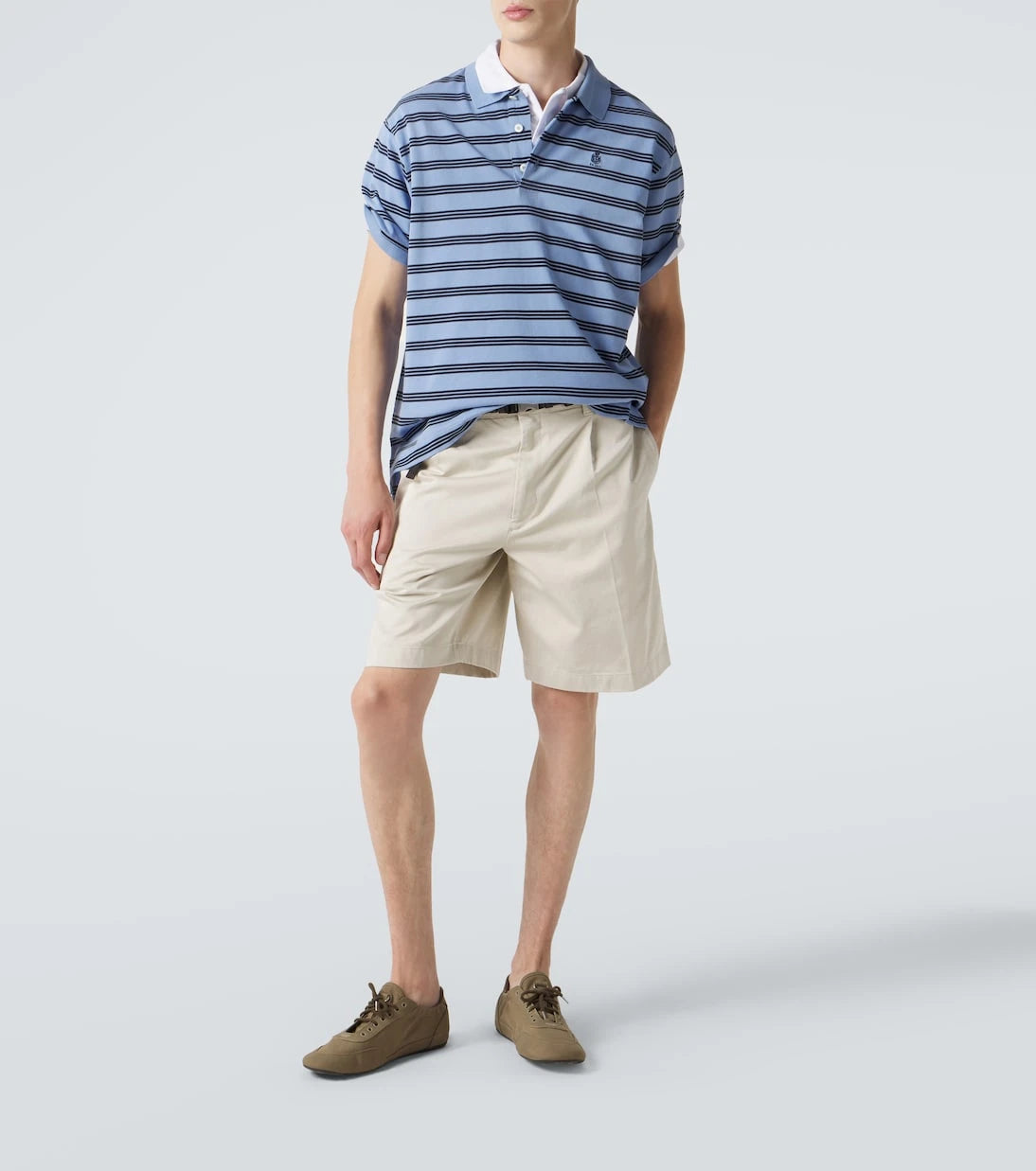 Prada - Striped cotton piqué polo shirt
