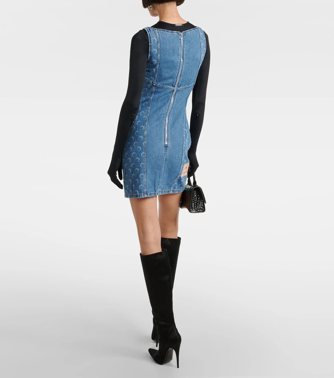 Marine Serre - All Over Moon denim minidress