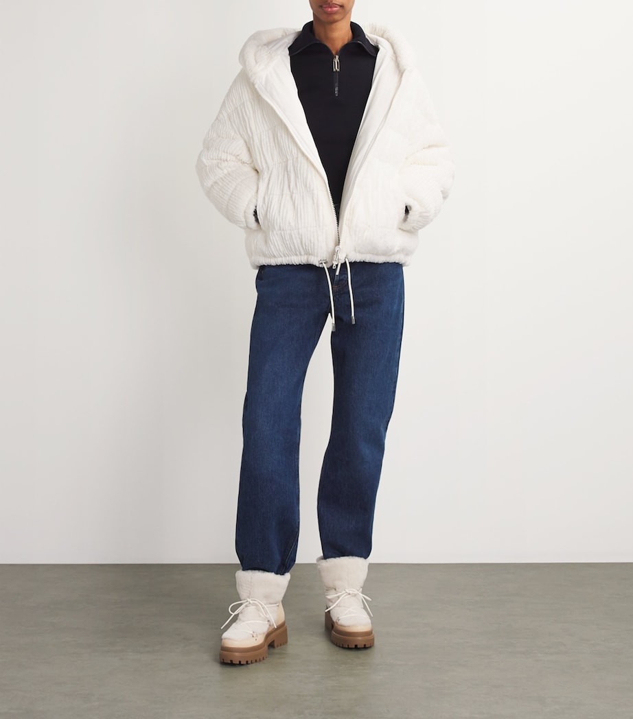 White Reversible Ribbed Lambswool Jacket