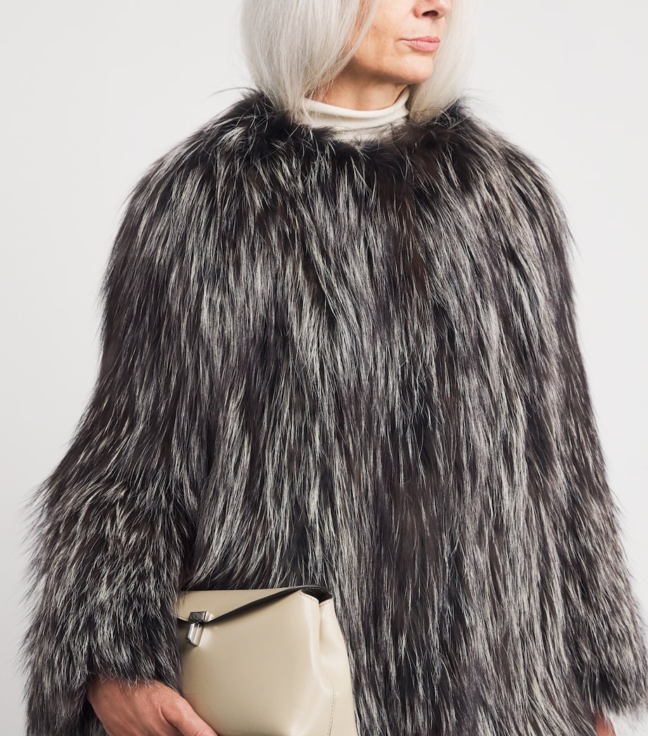 Yves Salomon Beige Fox Fur Coat