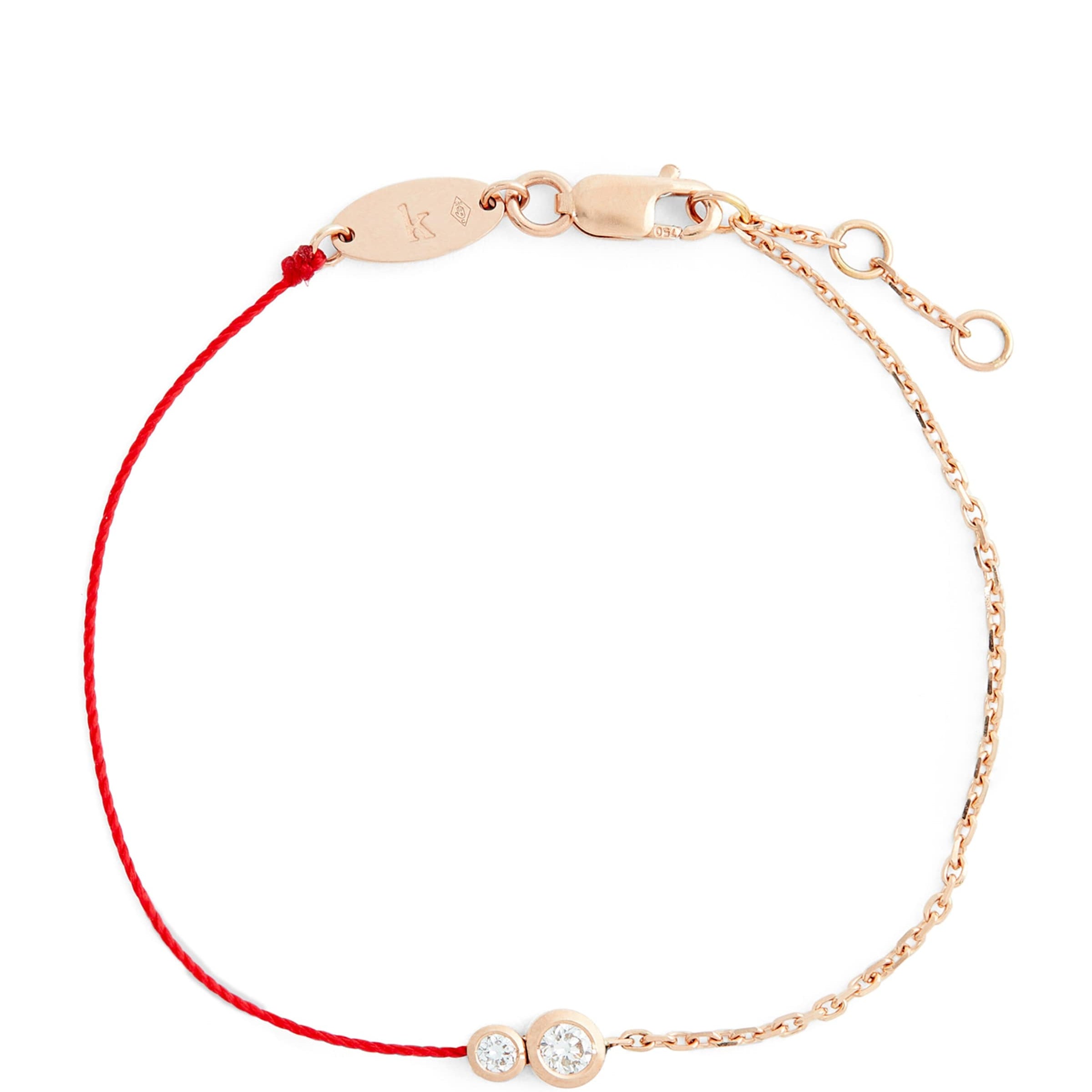 Rose Gold and Diamond Infinite String-Chain Bracelet