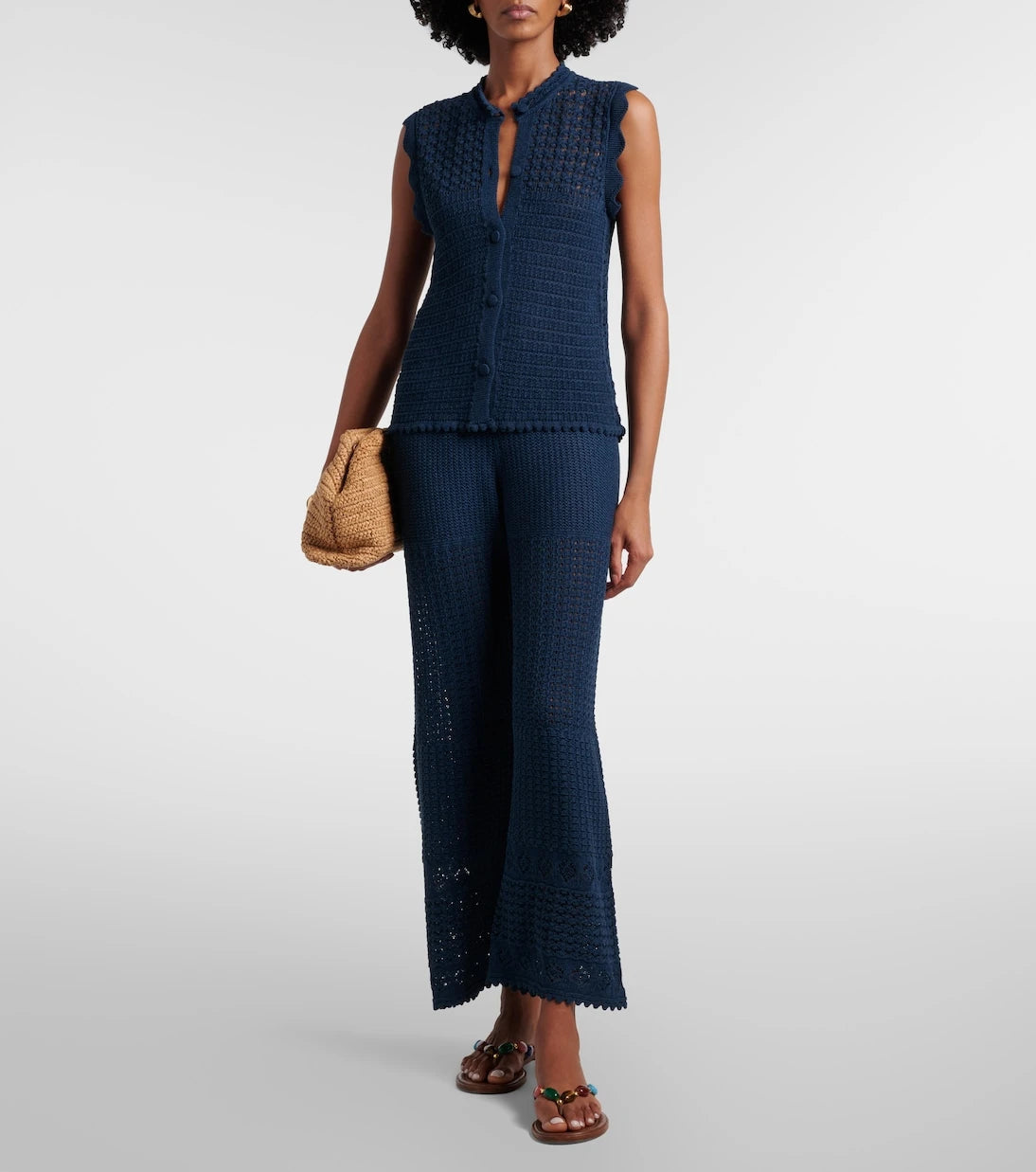 Eres - Emblème open-knit straight pants