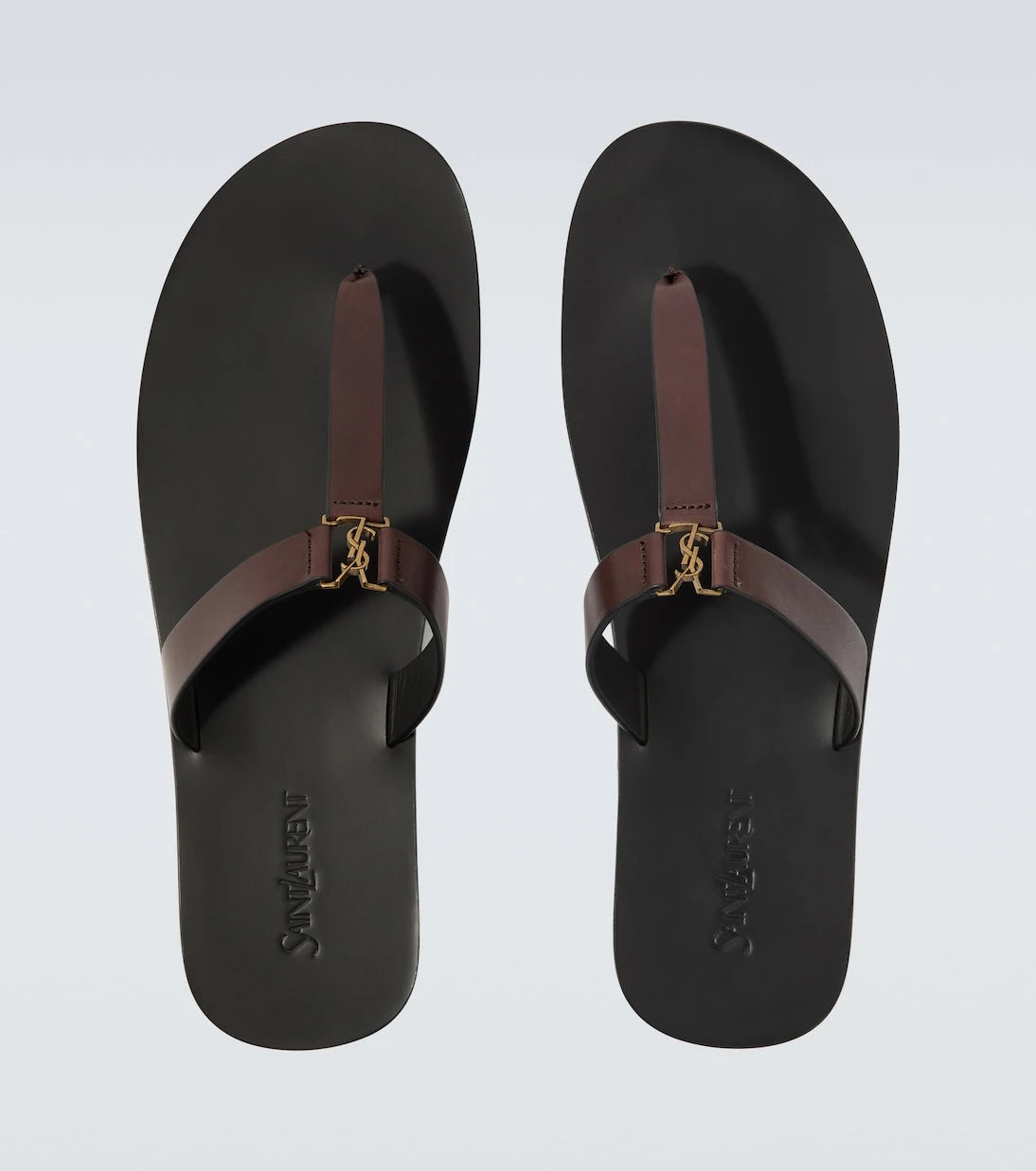 Saint Laurent - Cassandre deri parmak arası sandaletler