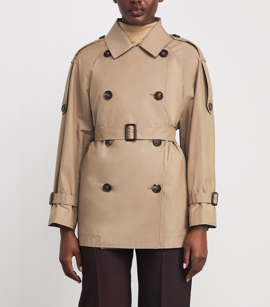 Max Mara Beige Double-Breasted Raincoat