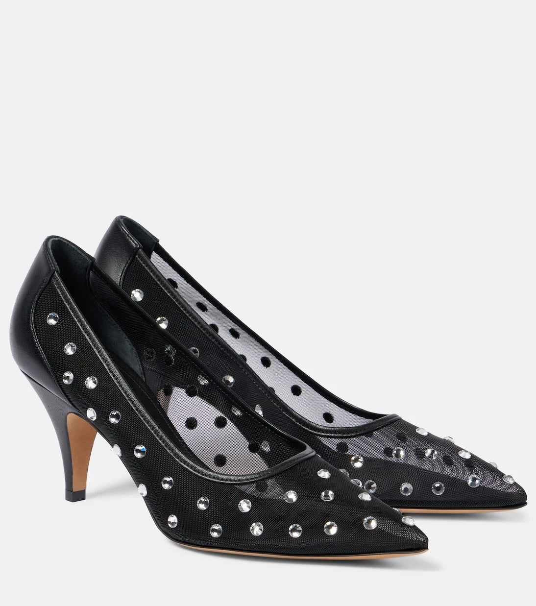 Khaite - River embellished leather-trimmed pumps