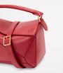 Red Small Leather Featherlight Puzzle Top-Handle Bag