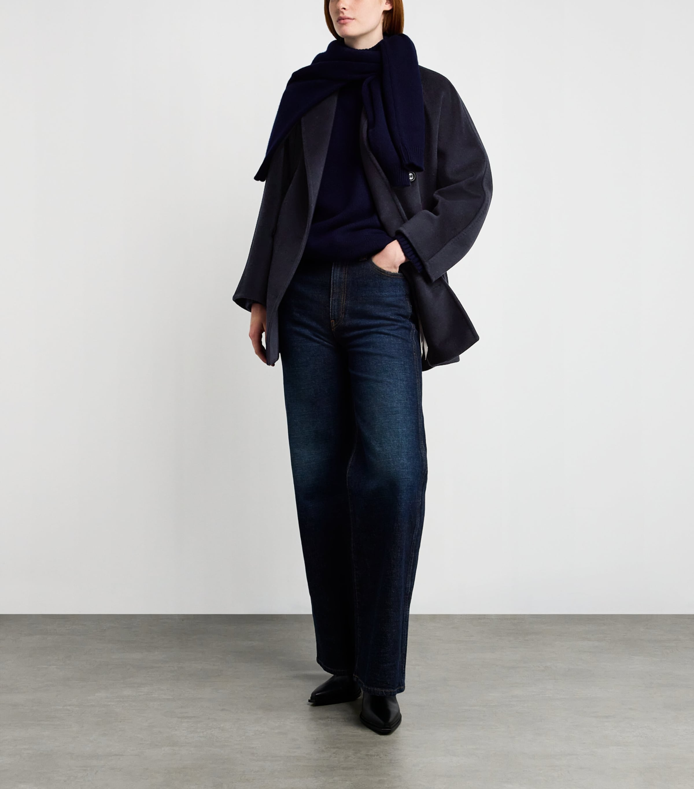 Max Mara Blue Wool-Cashmere Short 101801 Icon Coat