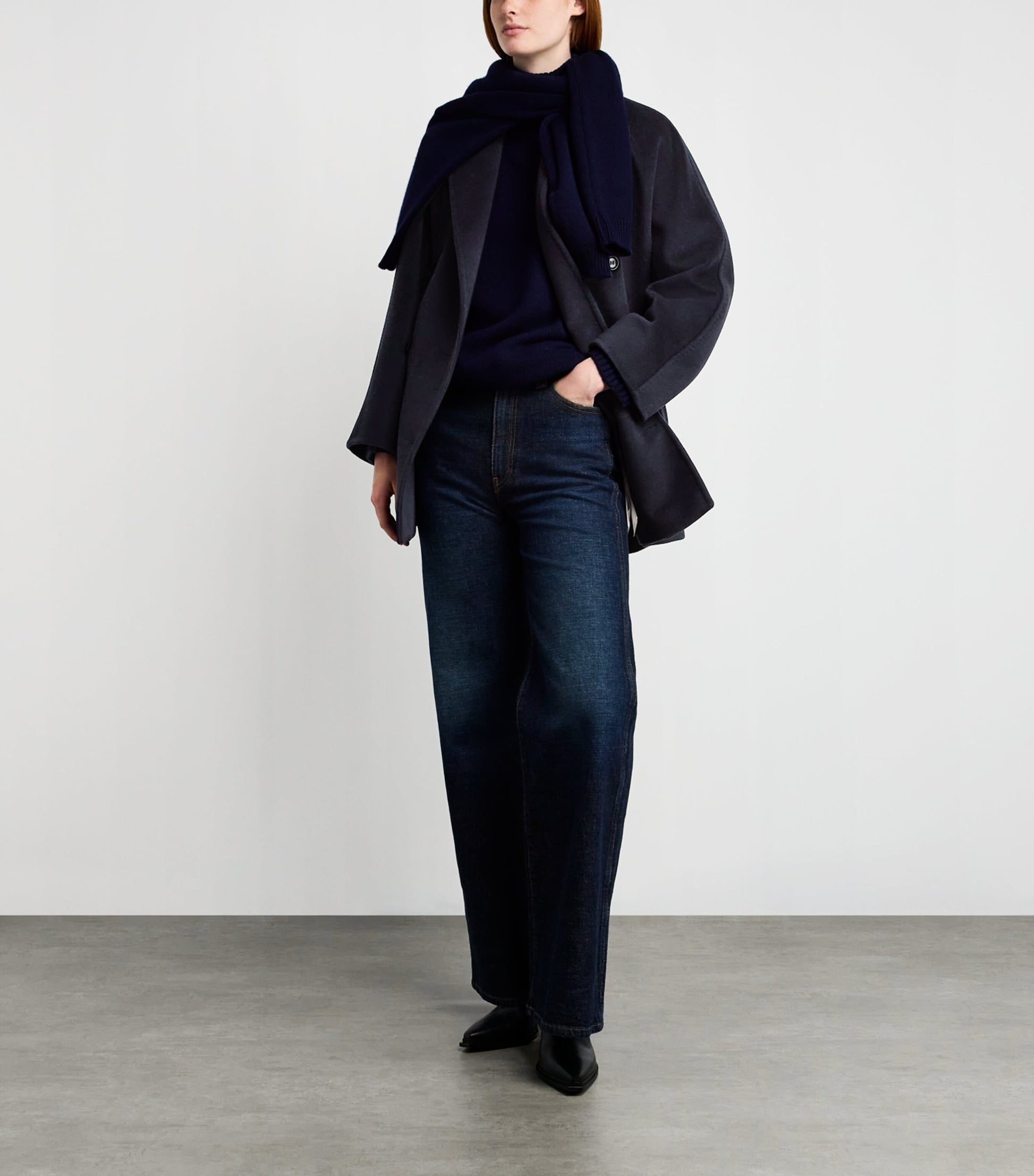 Max Mara Blue Wool-Cashmere Short 101801 Icon Coat