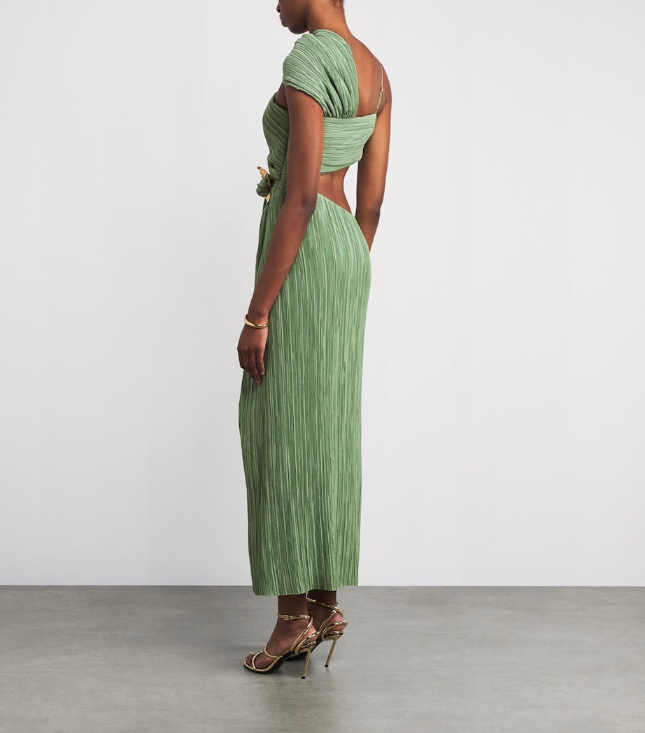Cult Gaia Green One-Shoulder Loah Midi Dress