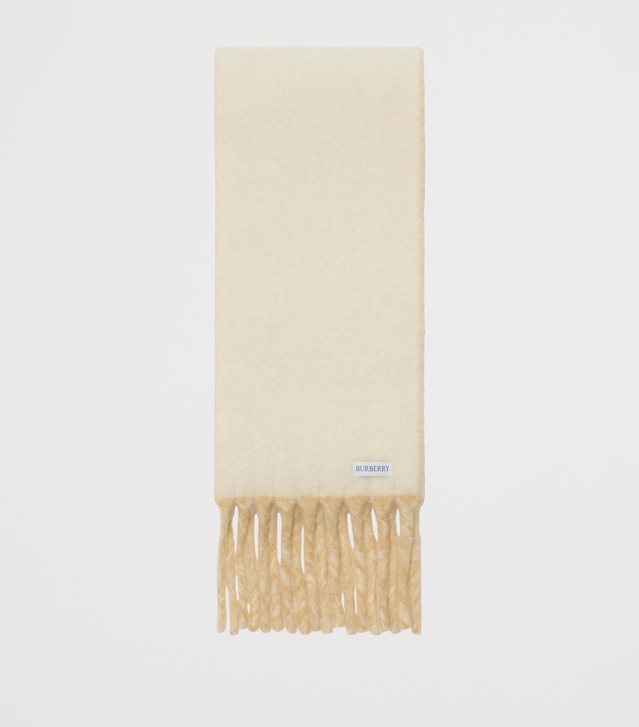 Burberry Beige Alpaca-Blend Reversible Logo Scarf