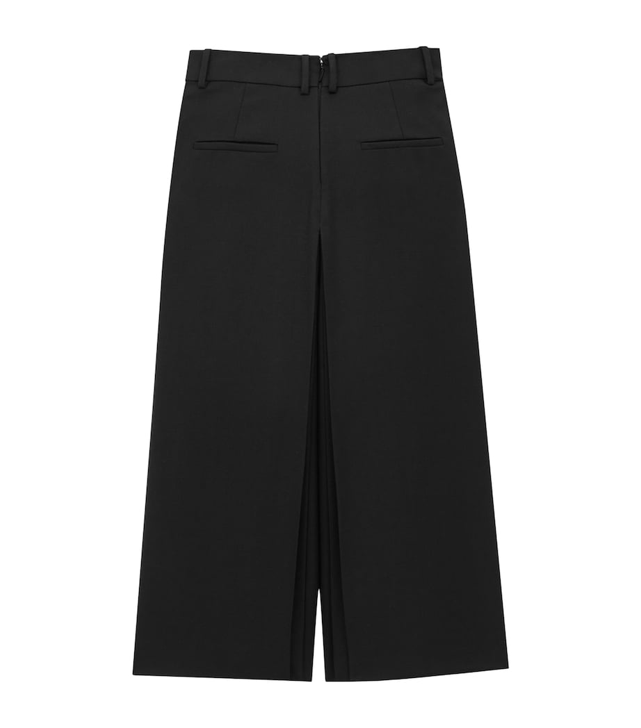 Saint Laurent Black Wool Mid-Rise Culottes