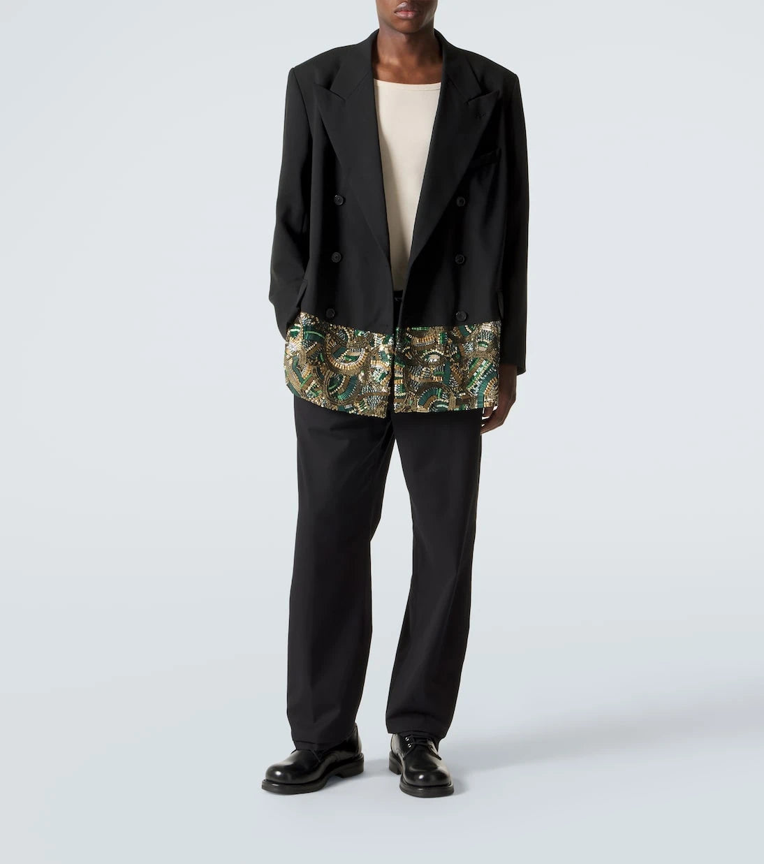 Dries Van Noten - Embellished double-breasted wool blazer